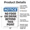 Signmission No Food Or Drink Beyond This Point, 12 in W x Rectangle, Aluminum OS-2PACK-NS-A-1218-V-14589 - alternate 3